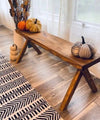 Handmade Rustic Farmhouse Bench (Solid Wood)