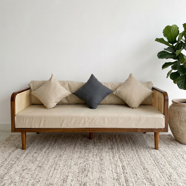 Classic Cane Wooden Sofa