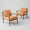 Lahori Chair - Acacia Wood Lounge Chair Pair